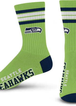 For Bare Feet Men's NFL 4-Stripe Deuce Performance Crew Socks