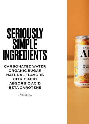 AF Drinks Non-Alcoholic Apero Spritz | Alcohol Alternative Sparkling Cocktails with AFTERGLOW Botanical Warmth | Gluten-Free, Low-Calorie | 8.4 oz Cans (12-Pack)