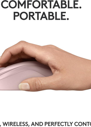 Logitech M240 Silent Bluetooth Mouse, Wireless, Compact, Portable, Smooth Tracking, 18-Month Battery, for Windows, macOS, ChromeOS, Compatible with PC, Mac, Laptop, Tablets - Rose
