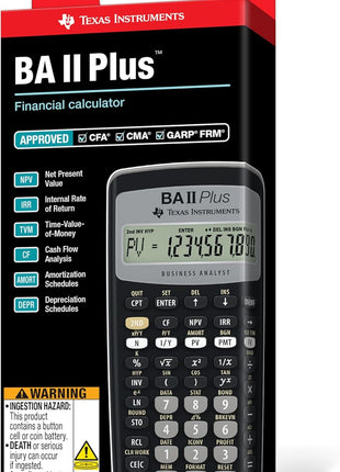 Texas Instruments BA II Plus Financial Calculator, Black Medium