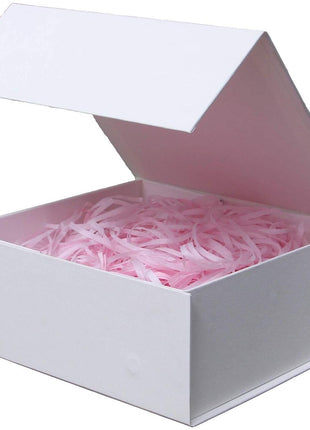 Rsgift White Gift Box with Lid, 7.8x7x3.1 Inches(Inside size:7.4x6.8x3 inches), Magnetic Closure Small box for Men - Wedding, Birthday, Graduation Packaging