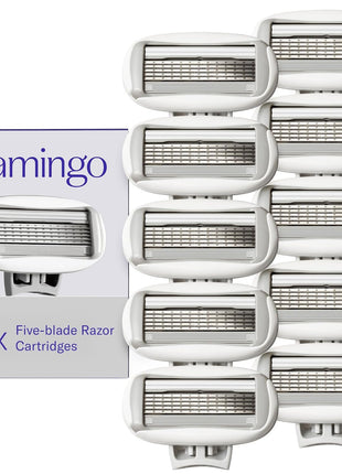 Flamingo Women's Original Razor Blade Refill Cartridges for Women - 10 Count - 5-Blade Shaving Razors for Women