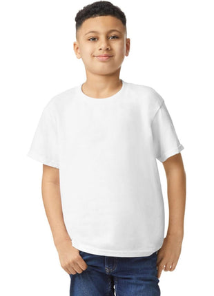 Gildan Unisex Child Youth Heavy Cotton T-shirt, Style G5000b, 2-pack, White, Large US