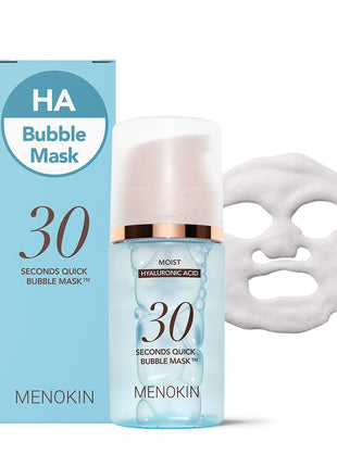 MENOKIN 30 Seconds Bubble Mask MOIST, Hyaluronic Acid Face Mask, 2.36 fl oz
