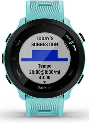Garmin Forerunner 55, GPS Running Watch with Daily Suggested Workouts, Up to 2 Weeks of Battery Life, Aqua
