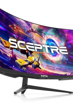 Sceptre 30-inch Curved Gaming Monitor 21:9 2560x1080 Ultra Wide/ Slim HDMI DisplayPort up to 200Hz Build-in Speakers, Metal Black (C305B-200UN1) | 30 Va 1800r Curved 2560x1080 Panel, Up to 200hz, 3×hdmi Plus Displayport, 2×3w Speakers, 5ms, Vesa 75x75