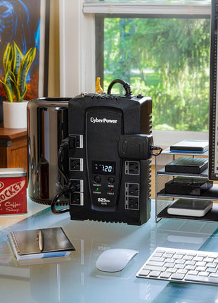 CyberPower CP825AVRLCD Intelligent LCD UPS Battery Backup | Surge Protector, 825VA/450W, 8 Outlets, AVR, UL Certified