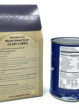 Iggy's Clam Cake Mix and Chopped Clams (Clam Cakes) NOW FEATURING 50% MORE CLAMS! (15oz can)