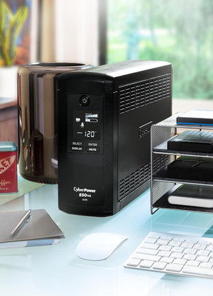 CyberPower CP850AVRLCD Intelligent LCD UPS Battery Backup | Surge Protector, 850VA/510W, 9 Outlets, AVR, Mini-Tower