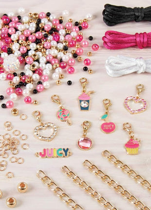 Make It Real - Juicy Couture Pink and Precious Bracelets - DIY Charm Bracelet Kit with Beads for Tween Jewelry Making - Jewelry Making Kit for Girls
