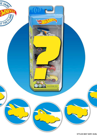 Hot Wheels 1:64 Scale Die-Cast Toy Cars 5-Pack, Set of 5 Toy Race Cars, Hot Rods, Character Cars, Rescue or Pick-Up Trucks (Styles May Vary)
