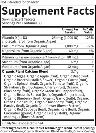 Garden of Life Calcium Supplement with Magnesium & Organic Vitamin D3 K2, Made from Whole Foods, Gluten-Free, 90 Count | Magnesium & Vitamin D3 K2, Made from Whole Foods, Gluten-Free