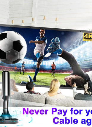 TV Antenna for Smart TV Indoor, Digital TV Antenna for Local Channels | OTA Digital HD Signal Antenna with Magnetic Base and 10ft Cable for Easy Setup