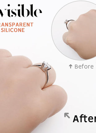 Ring Size Adjuster for Loose Rings,12 Pack-4 Sizes Invisible Transparent Silicone Guards Clip Jewelry Fitter Resizer,Fit Almost Any Ring for Women and Men