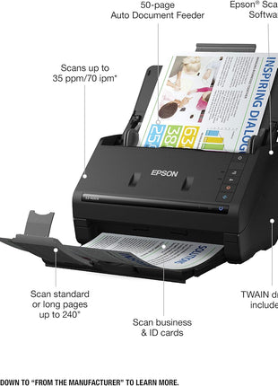 Epson Workforce ES-400 II Color Duplex Desktop Document Scanner for PC and Mac, with Auto Document Feeder (ADF) (Renewed)