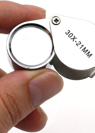 KINGMAS Pocket Jewelry Loupe 30x 21mm Jewelers Loop Eye Magnifying Glass Foldable Magnifier