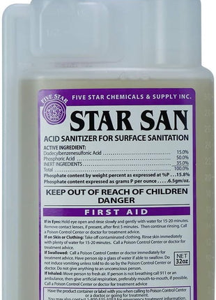 Five Star   6022b_   Star San   32 Ounce   High Foaming Sanitizer