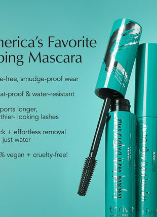 Thrive Causemetics Liquid Lash Extensions Mascara, Rich Black Shade | Tubing Formula Lengthens, Volumizes, Curls, Smudge Proof, Washable, No Clumping or Flaking, Vegan & Cruelty Free, Brynn Shade