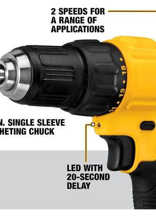 DEWALT 20V Max Cordless Drill/Driver Kit, 2 Batteries and Charger Included (DCD771C2)