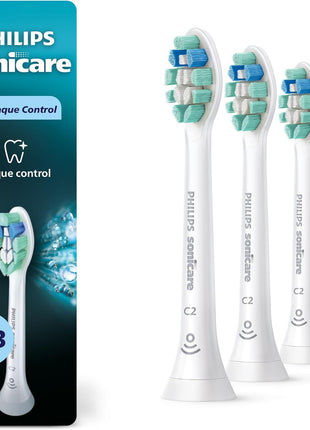 Philips Sonicare C2 Brush Heads, 3-Pack, 9 Month Supply, White | 700% More Plaque Removal1, BrushSync Reminder, Up To 62,000 Bristle Movements Per Min, HX9023/65