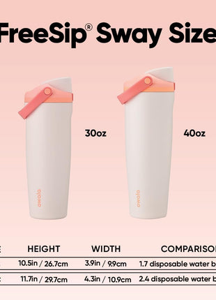 Owala FreeSip Sway - Stainless Steel-40-oz.-Orange/Tan(Sparkling Sherbet)