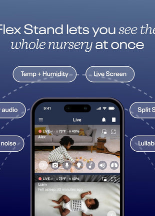 Nanit Pro Smart Baby Monitor & Flex Stand - 1080p Wi-Fi Video Camera, 2-Way Audio, Sound/Motion/Cry Notifications, Night Vision, and Breathing Band