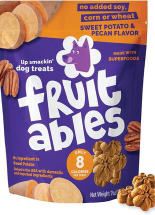Fruitables Baked Dog Treats, Healthy Pumpkin Treat for Dogs, Low Calorie & Delicious, No Wheat, Corn or Soy, Made in the USA, Pumpkin and Banana Flavor, 7oz