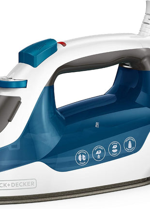 BLACK+DECKER Easy Steam Iron for Clothes with SmartSteam Technology | SmartSteam iron with stainless soleplate, anti-drip system and vertical steam for smooth wrinkle removal.