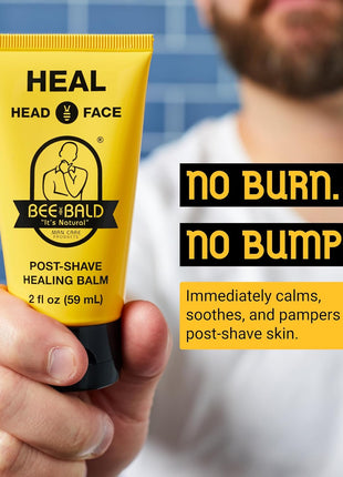 Bee Bald HEAL Aftershave for Men, Calm & Soothes, After Shave Balm, 2 fl oz | Immediately Calms & Soothes Irritated Skin. Treats Razor Burn, Redness, Bumps on Head or Face. Perfect For Sensitive Skin.