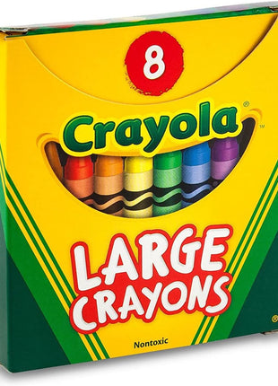 Crayola Large Crayons - Assorted (8 Count), Giant Crayons for Kids & Toddlers, Ages 2+
