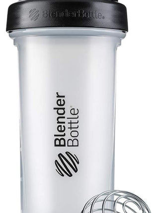BlenderBottle Classic V2 Shaker Bottle Perfect for Protein Shakes and Pre Workout, 28 Ounce, Clear/Black
