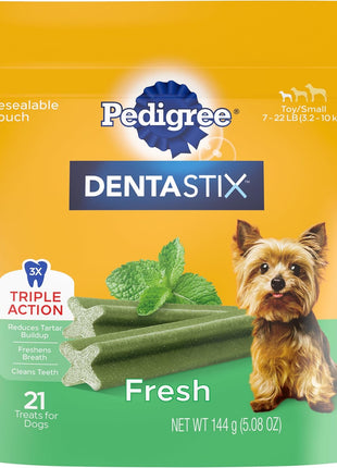 Pedigree Dentastix Dental Chews for Dogs, Small and Toy Breed Dog Treats, Fresh Flavor, 1.54 lb. Bag (102 Treats Total)