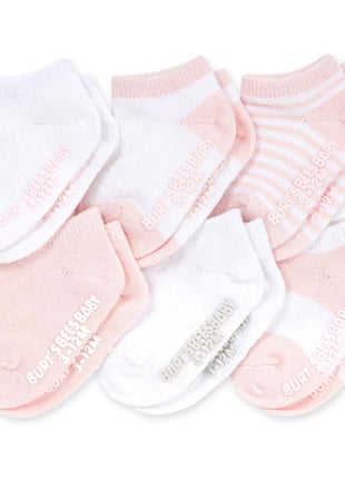 Burt's Bees Baby Baby Socks Ankle or Crew Height Made with Soft Organic Cotton - 6 Packs With Non-Slip Grips for Babies and Newborn Babies