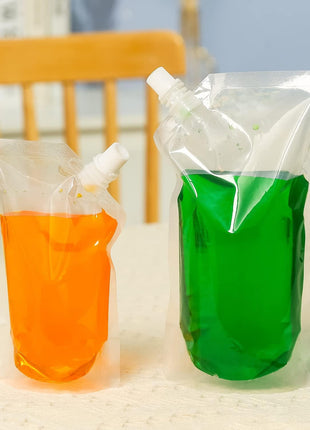 OHMAXHO Alcohol Pouches for Liquor,Reusable Drink Pouches for Adults Alcohol Drinking Flasks,Concealable Plastic Liquor Bags with Funnel,Plastic Travel Flasks (8OZ4 + 16OZ4)