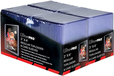 Ultra PRO 3 inch x 4 inch Clear Regular Toploaders for Cards with Card Sleeves Bundle Standard Size 200ct Trading Baseball Toploader Card Sleeve Protectors