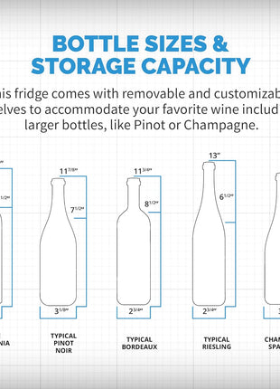 NewAir 10" Wine Fridge for 6 Bottles | Freestanding Wine Cooler Refrigerator with Glass Door | Compact Countertop Storage with Precision Cooling & Quiet Operation | Black