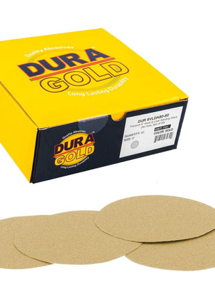 Dura-Gold Premium 6 Inch Hook and Loop Sanding Discs, 80 Grit, 50-Pack, Automotive Sandpaper Discs, Medium Cut Sand Paper