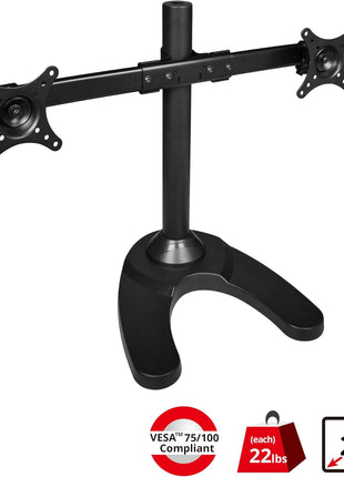 SIIG Accessory CE-MT1712-S2 Side-by-Side Dual Monitor Desk Stand 13inch to 27inch Retail,Black