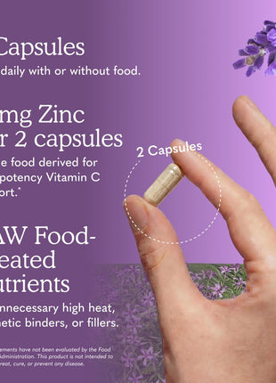 Garden of Life Zinc Supplements 30mg High Potency Raw Zinc and Vitamin C Multimineral Supplement, Vitamin Code Vitamins Trace Minerals & Probiotics for Skin Health & Immune Support, 60 Vegan Capsules