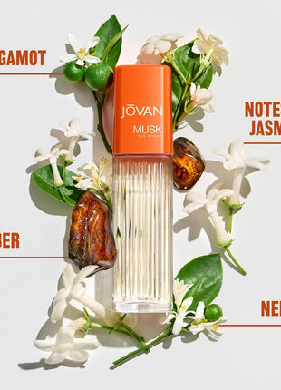 Jovan Musk for Women Eau de Cologne Spray 2 fl oz (Pack of 1), Notes of Jasmine, Amber, and Neroli, Women's Fragrance, Long Lasting, Everyday Fragrance, Travel Size