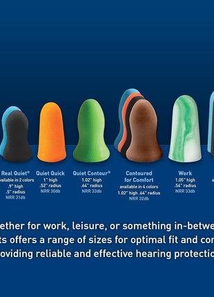Flents Protechs Quiet Contour Foam Ear Plugs, NRR 33, 10 Pair, Green | Reusable Foam Ear Plugs for Sleeping, Snoring, Loud Noise, Traveling, Concerts, Construction, Studying, Work & Shooting