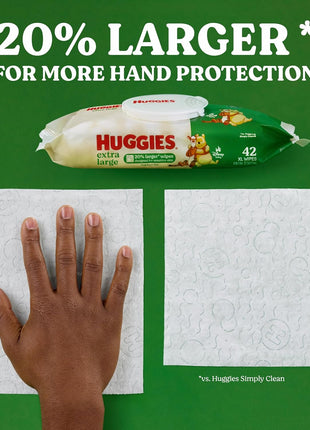 Huggies Extra Large Baby Wipes, Unscented, 9 Flip-Top Packs, 378 XL Wipes Total, Packaging May Vary