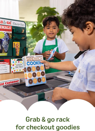 Melissa & Doug Fresh Mart Companion Set, Grocery Store Pretend Play Toys, Toy Kitchen Accessories & Play Food, Preschool Learning Toys for Girls & Boys 3+