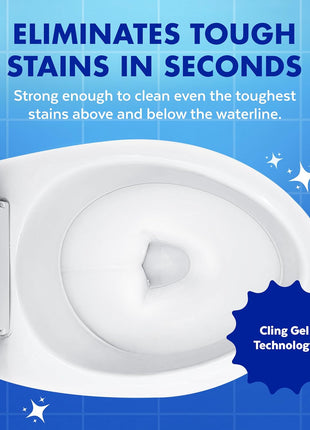 Lysol Toilet Bowl Cleaner, Max Strength Bathroom Cleaning Supplies, Toilet Bowl Cleaner Clinging Gel, Home Essential, Instant Stain Removal, Disinfecting and Deodorizing, Bleach Free, 24 oz (2 ct)