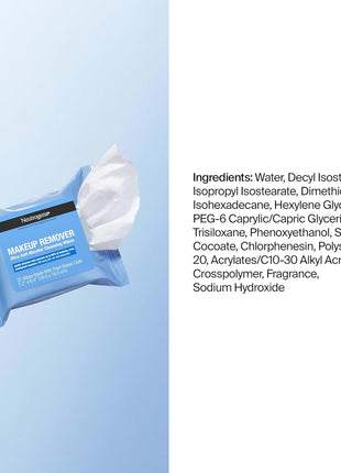 Neutrogena Makeup Remover Towelettes for Face with Micellar Water Daily Alcohol-Free Gently Removes Oil Dirt and Waterproof Makeup in a Simple Fully Plant-Based Cloth, 25 ct