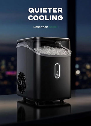 Silonn Nugget Ice Maker Countertop, Pebble Ice Maker with Soft Chewable Ice, One-Click Operation Ice Machine with Self-Cleaning, 33lbs/24H for Home,Kitchen,Office
