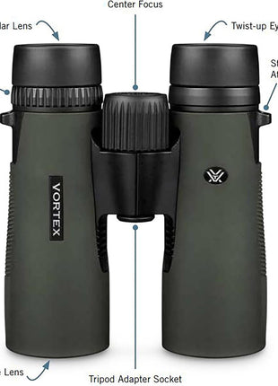 Vortex Optics Diamondback HD 12x50 Binoculars - HD Optical System, Non-slip Grip, Waterproof, Fogproof, Shockproof, Included GlassPak - Unlimited, Unconditional Warranty