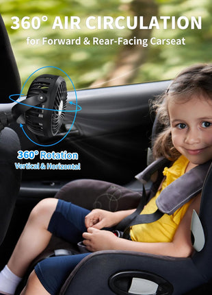 AMACOOL Battery Operated Stroller Fan, Portable Clip On Fan Rechargeable | Baby Travel Essentials for Beach Disney, Newborn Boy & Girl Gifts Registry Search, Cooling for Car Seat Wagon Crib Treadmill