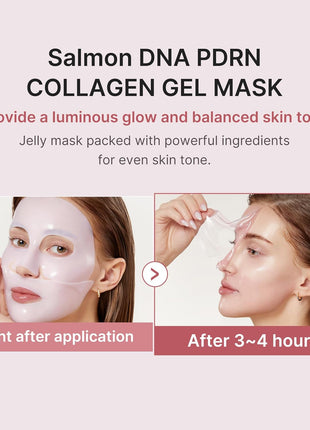 medicube Jelly Gel Mask with Salmon DNA PDRN Pink Collagen | Overnight Face Mask for Glass Glow Skin | Elasticity, Hydrating, Firming and Moisturizing | Korean Skincare, 28g x 4ea