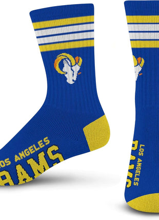 For Bare Feet Men's NFL 4-Stripe Deuce Performance Crew Socks